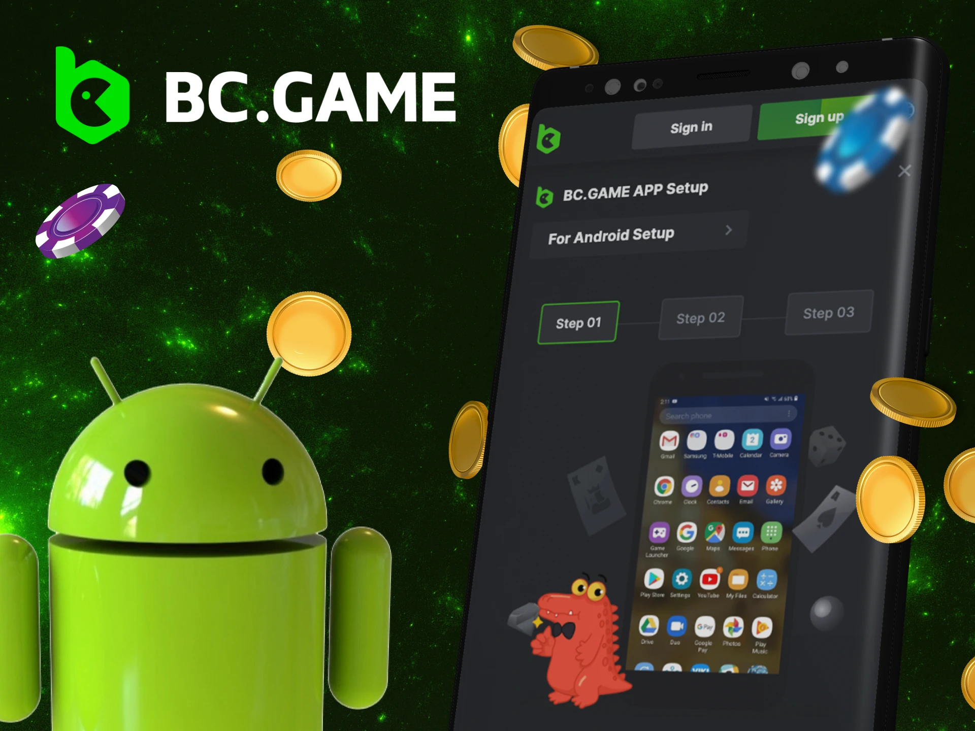Instructions for downloading the BC Game APK for Android.