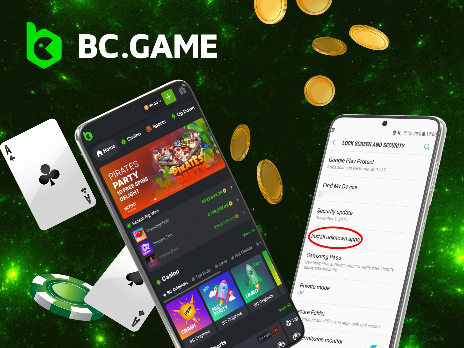 Instructions for installing the BC Game application on Android.