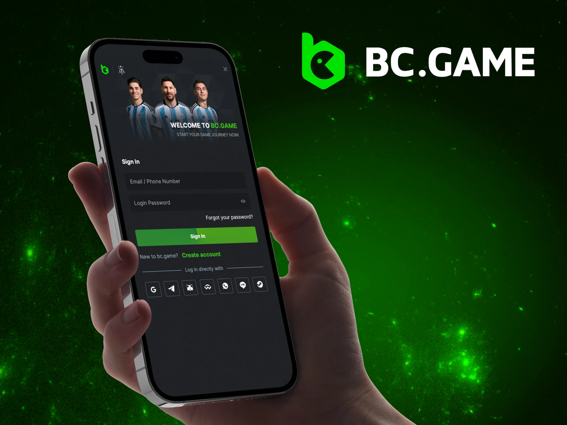Go to the BC Game app and enter your account.