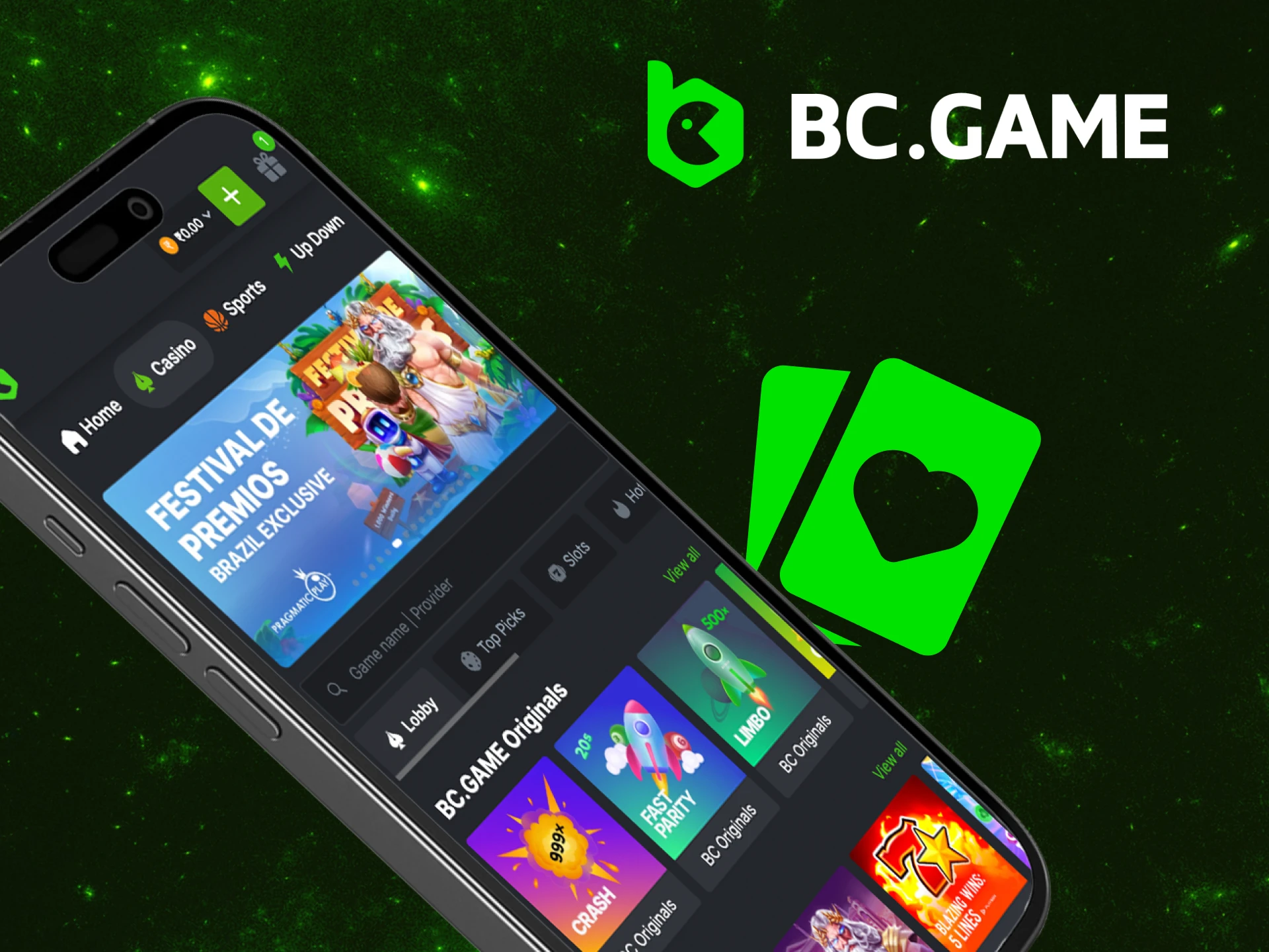 Play online casino games in the BC Game app.