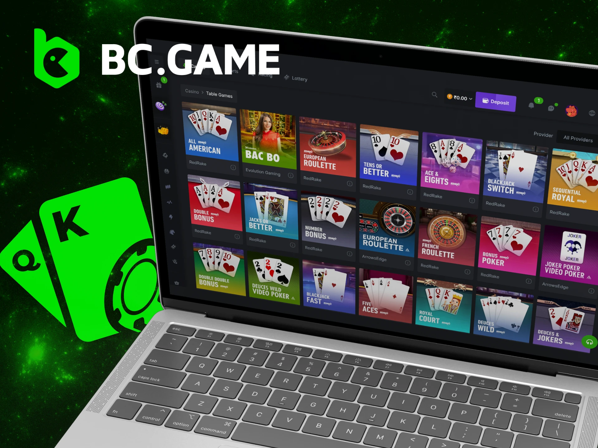 What are the most popular Table Games options on the BC Game website.