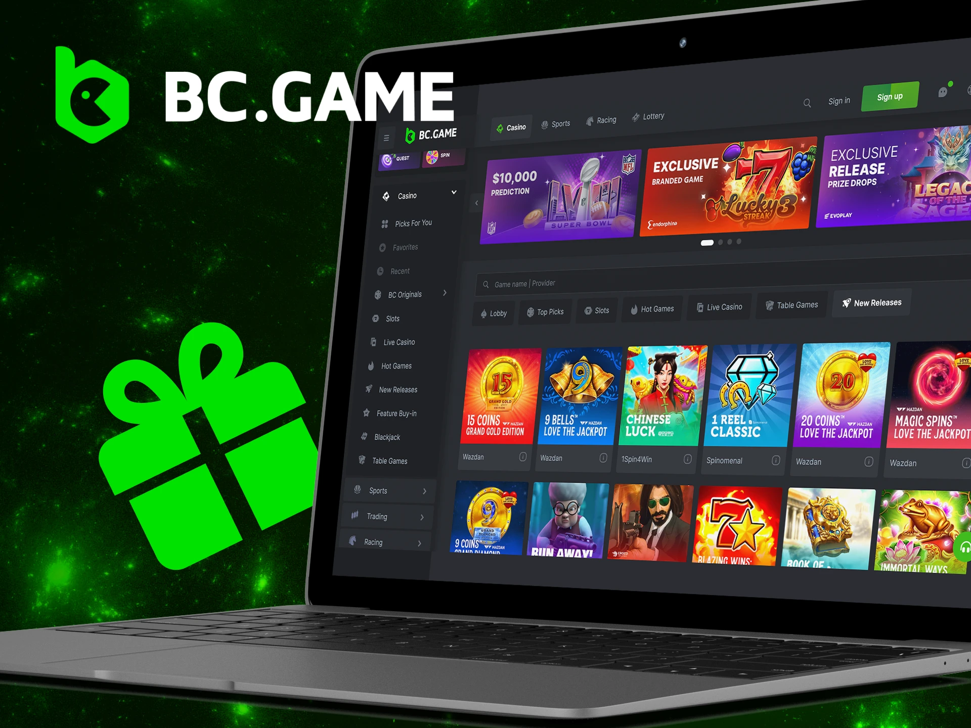 Is there a welcome bonus for casino games on the BC Game website.