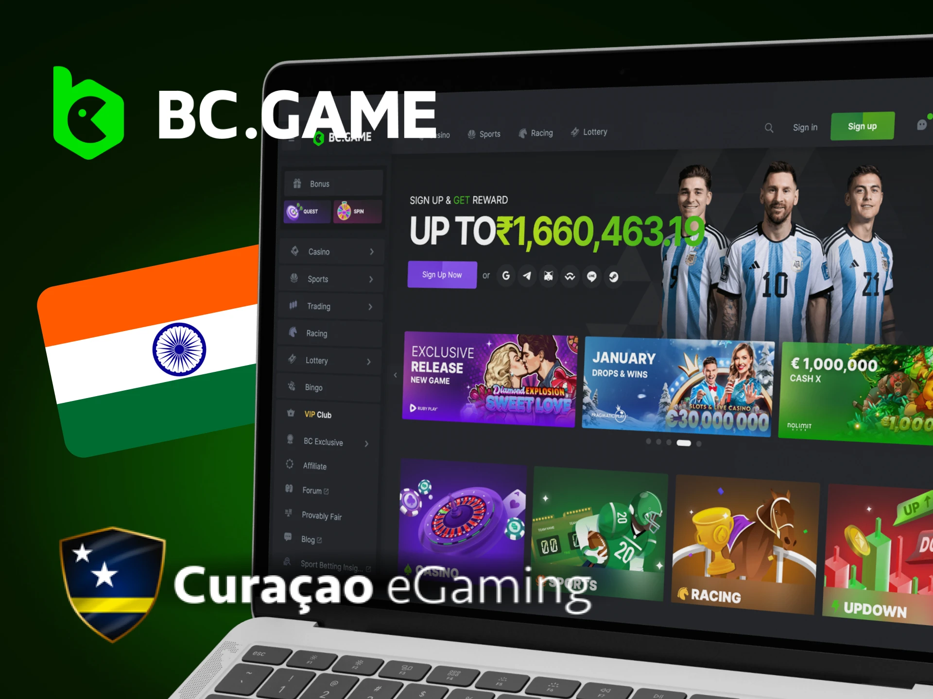 Is the sports betting and casino site BC Game legal in India.