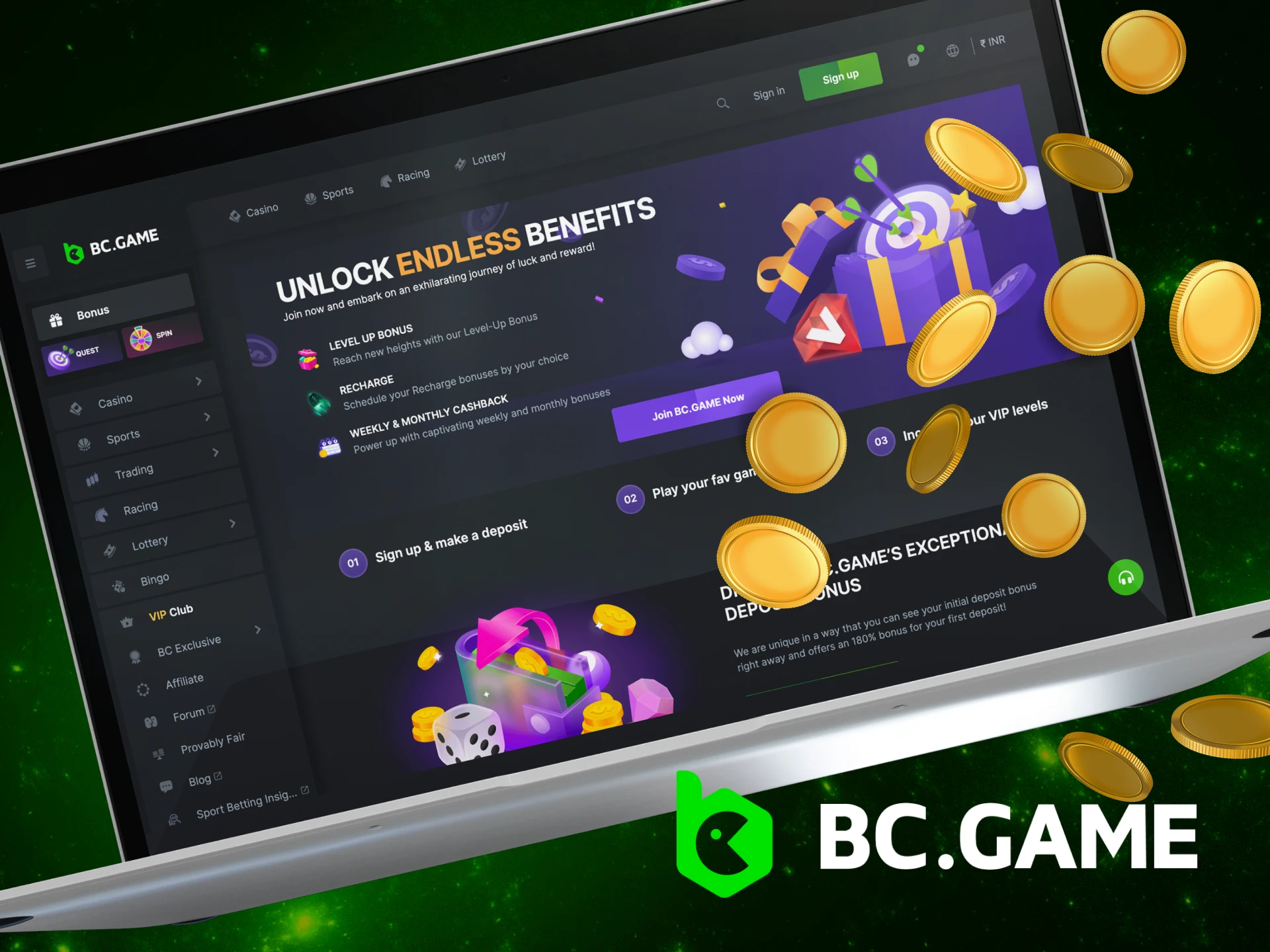 BC Game welcome bonus is available to new players.