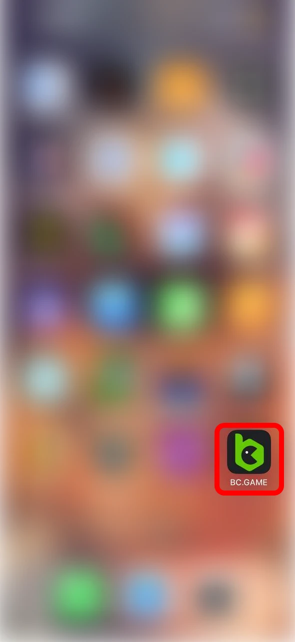 Launch the BC Game app via the icon on home screen.