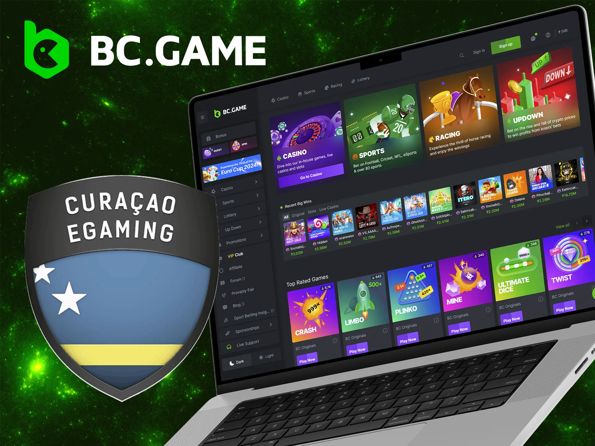 Read more information about BC Game's license.