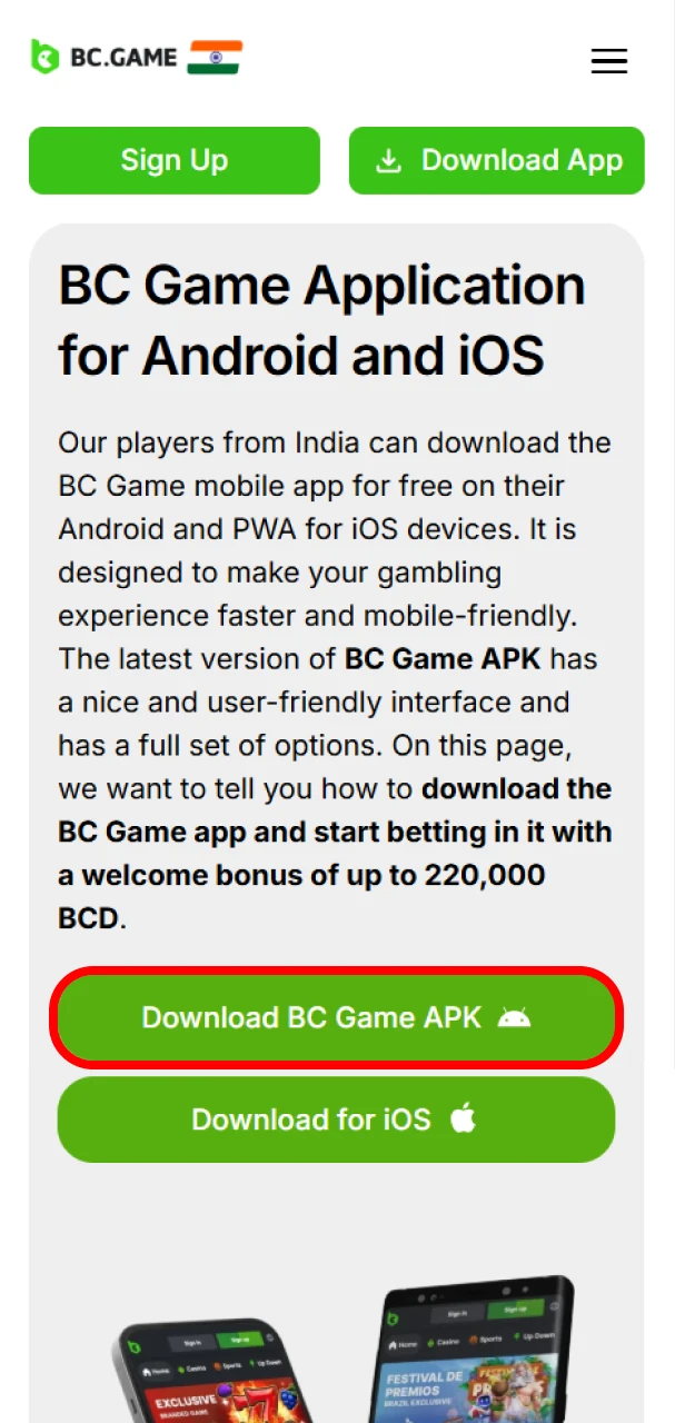 Download BC Game apk file for Android.