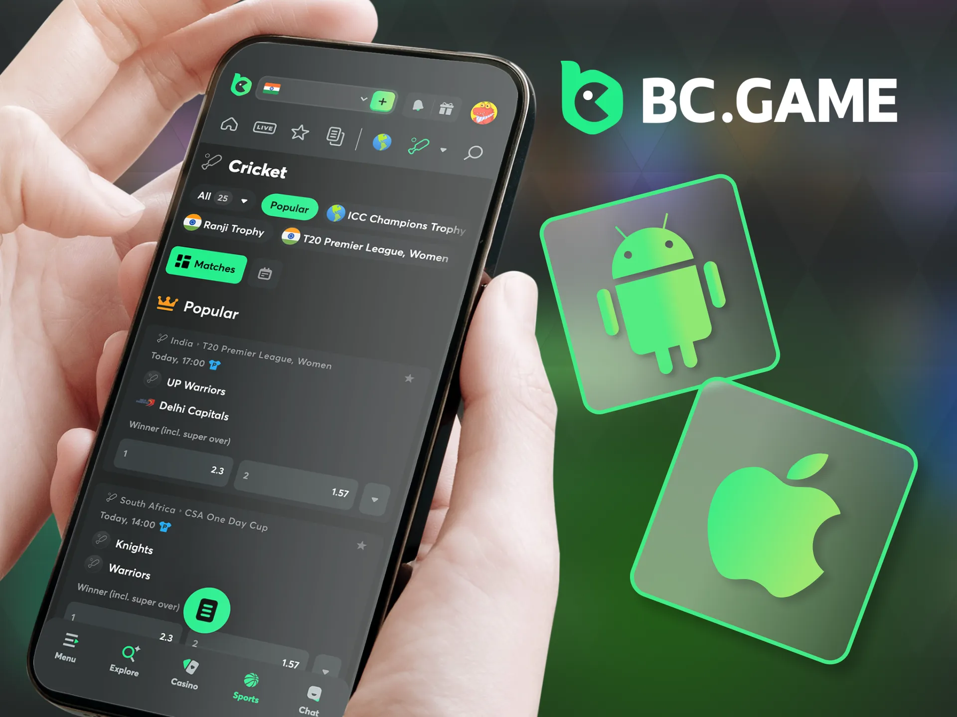 BC Game app offers seamless IPL betting on the go.