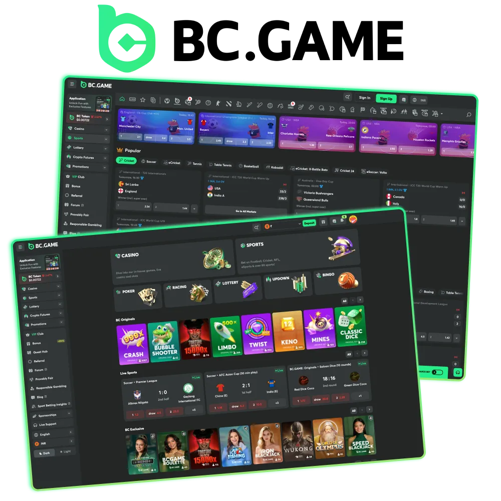 Which company owns the BC Game website.