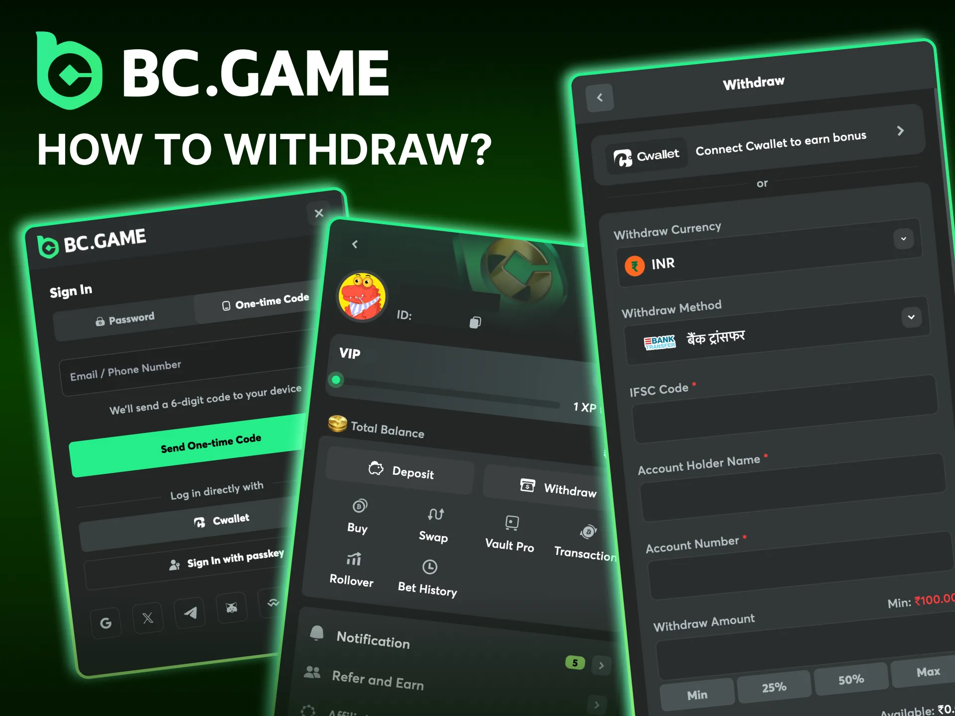 VIP players receive weekly BC Game cashback tied to total BCD wagered.