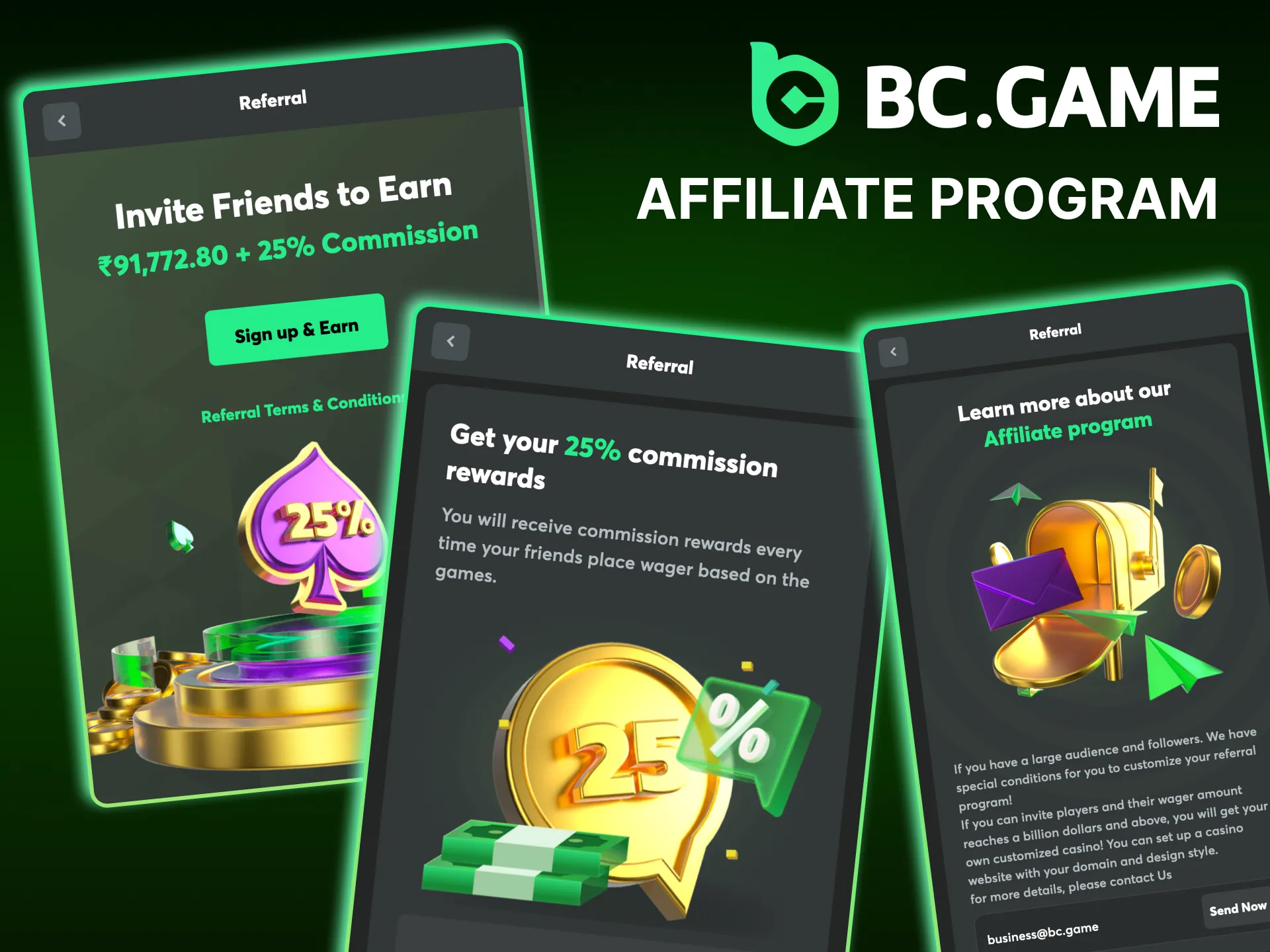 Join BC Game's affiliate program in India.