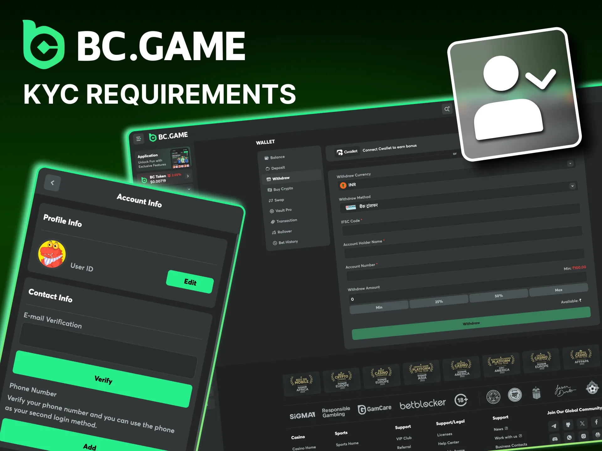 Learn more about the KYC requirements at BC Game.